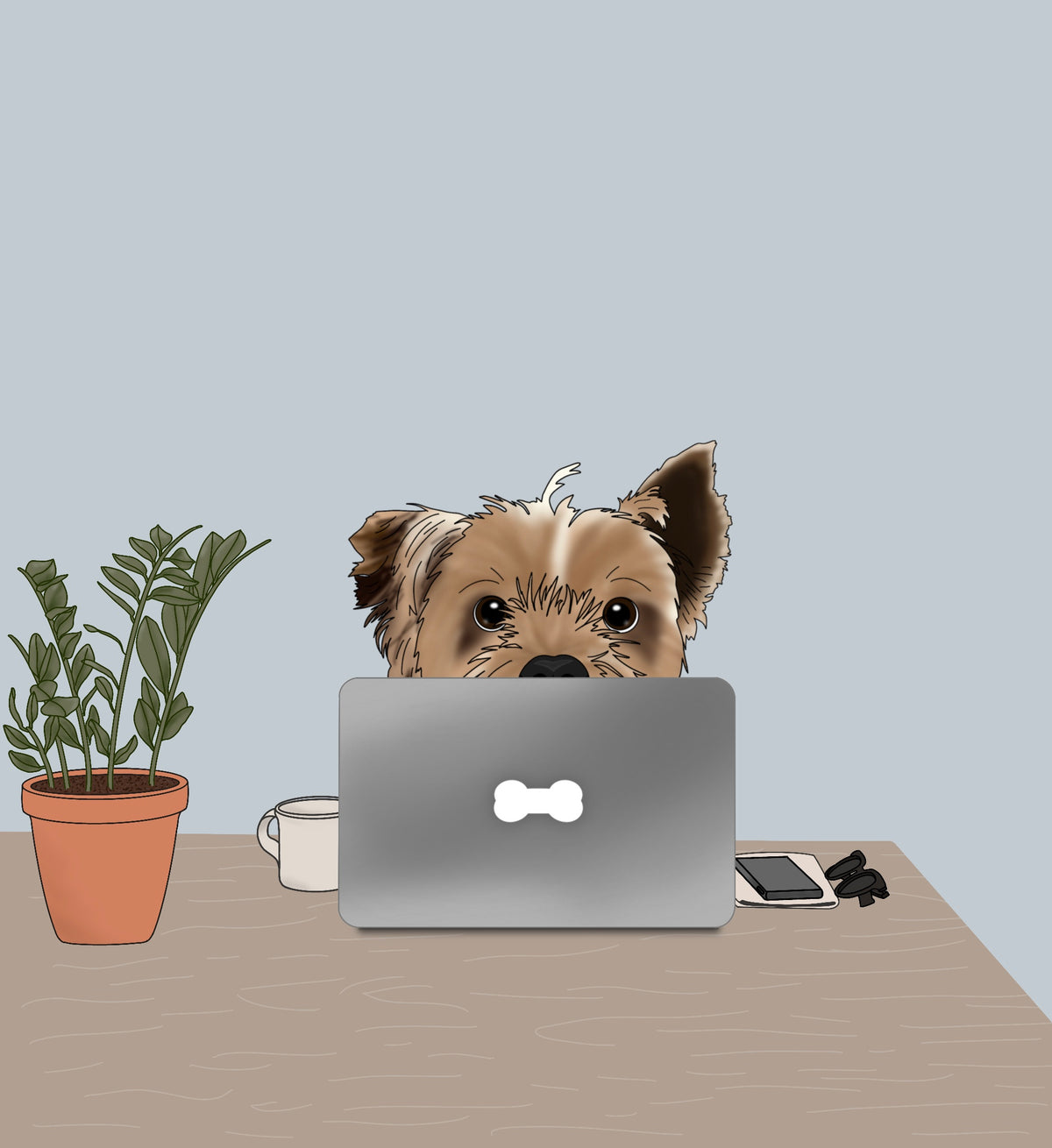 Custom Pet Portrait | Working Like A Dog At The Pawfice