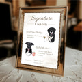Custom Pet Cocktail Menu | Hand-Drawn Pet Portrait Bar Sign for Weddings & Events