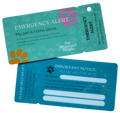 Pet Emergency Alert Tags & Cards for Keys and Wallet