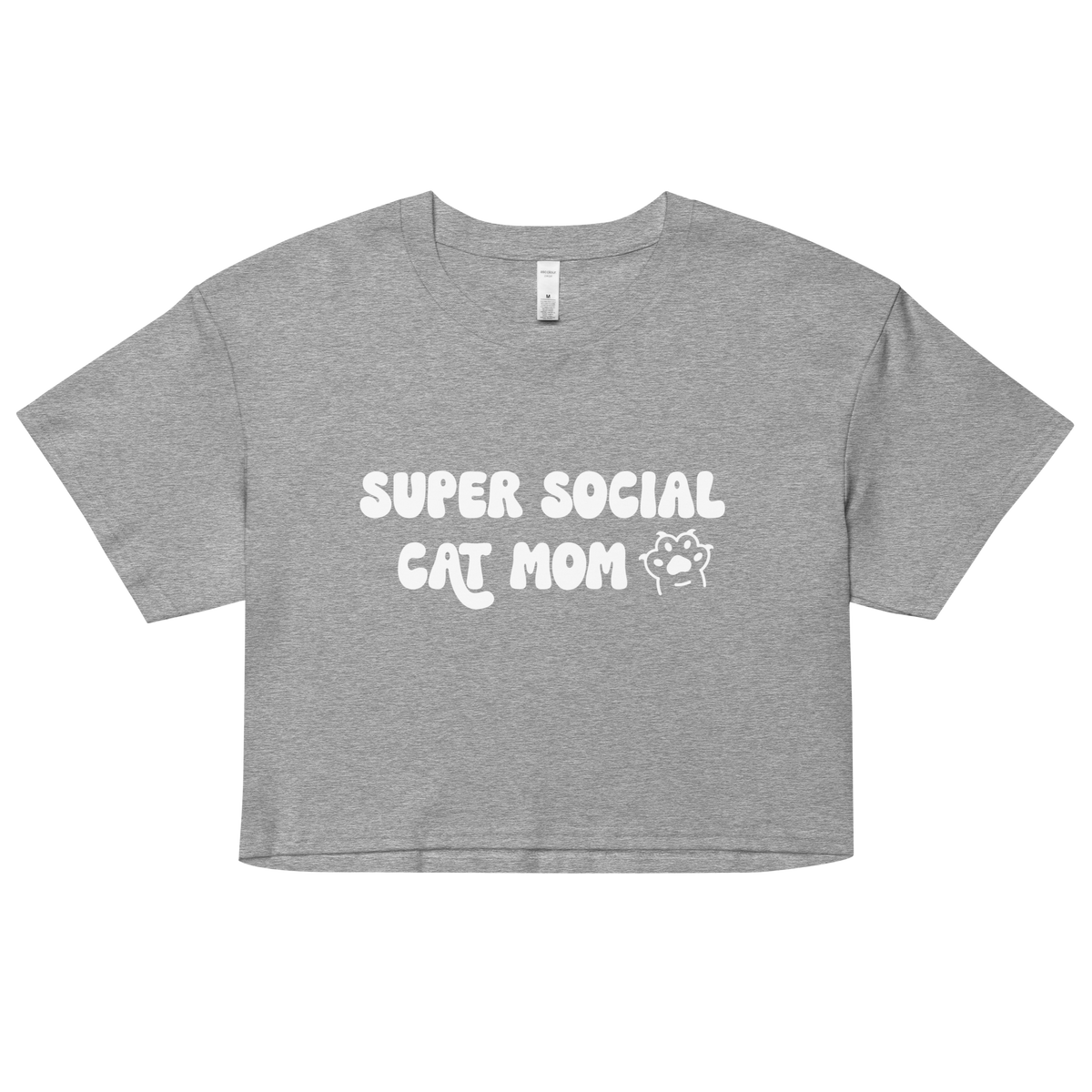Super Social Cat Mom Crop Top