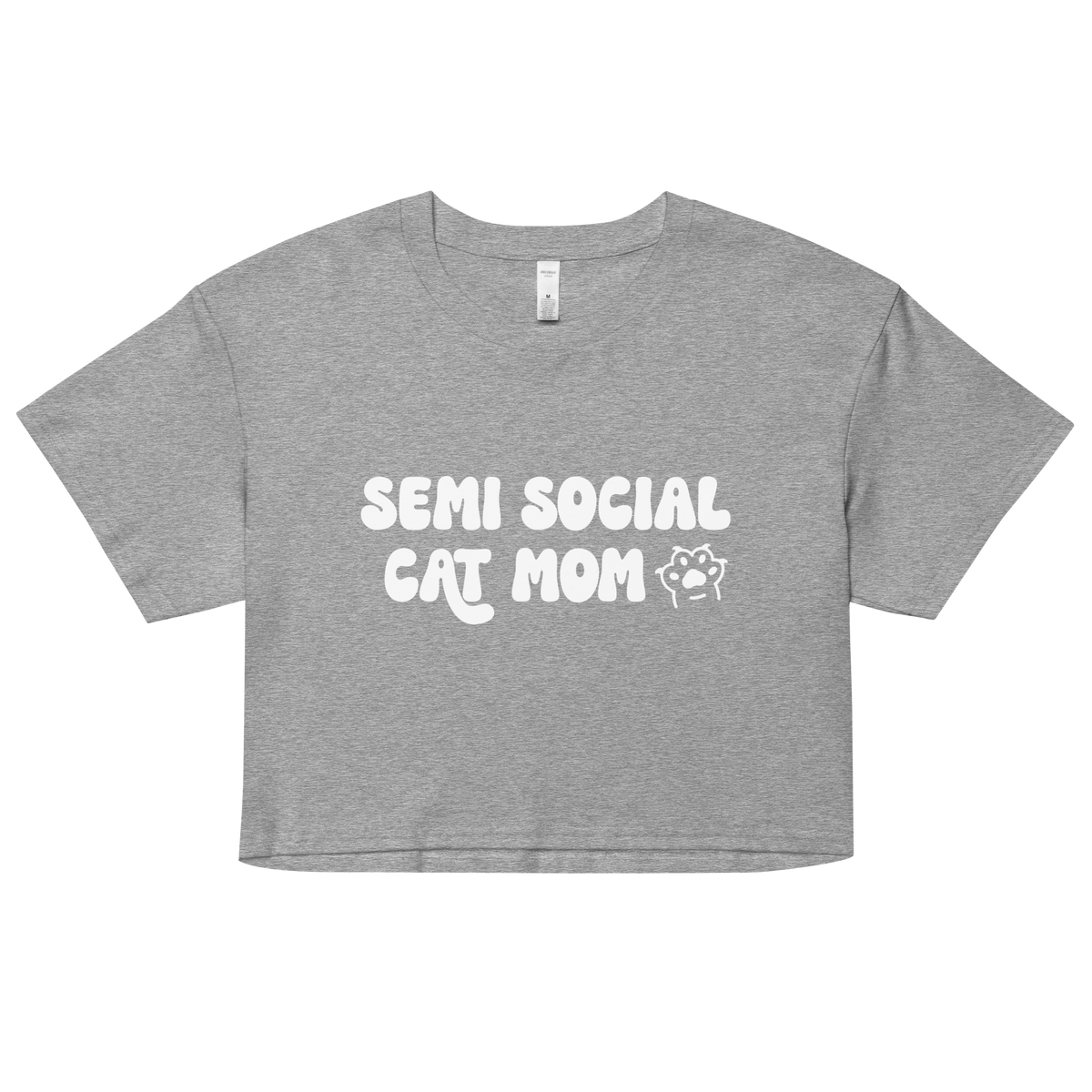 Semi Social Cat Mom Crop